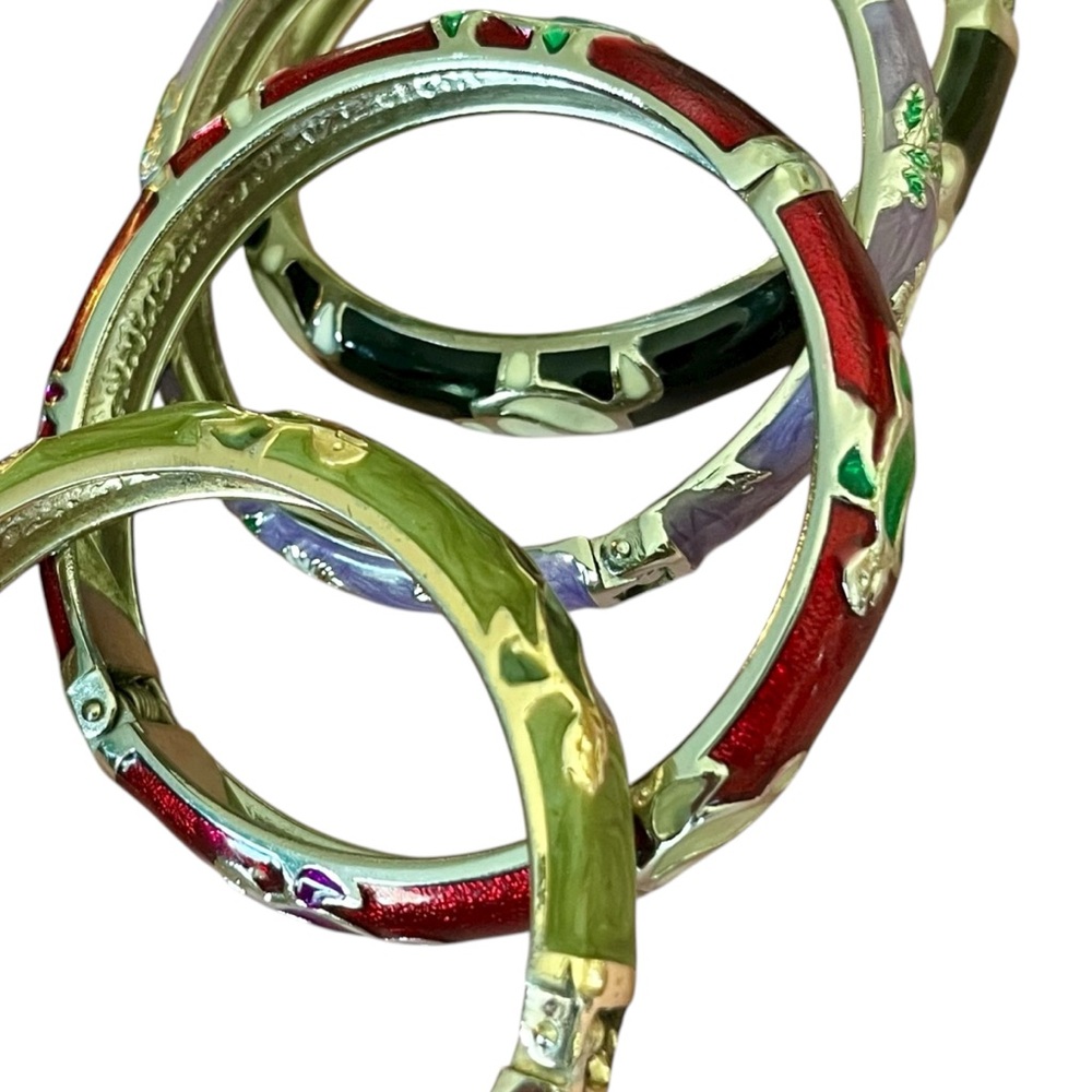 Colorful Cloisonné Enamel Bangle Set of 4